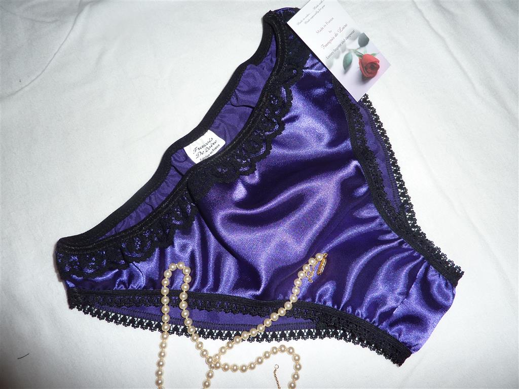 Royal purple satin bikini briefs